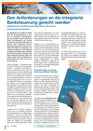 Den Anforderungen an die integrierte Banksteuerung ... - ifb AG