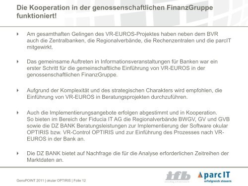 Umsetzung von VR-EUROS â Asset Allocation zunÃ¤chst mit ... - ifb AG
