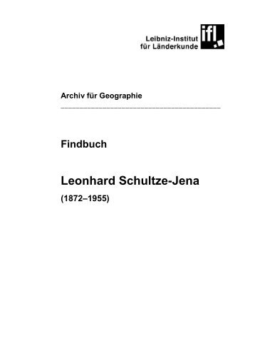 Leonhard Schultze-Jena