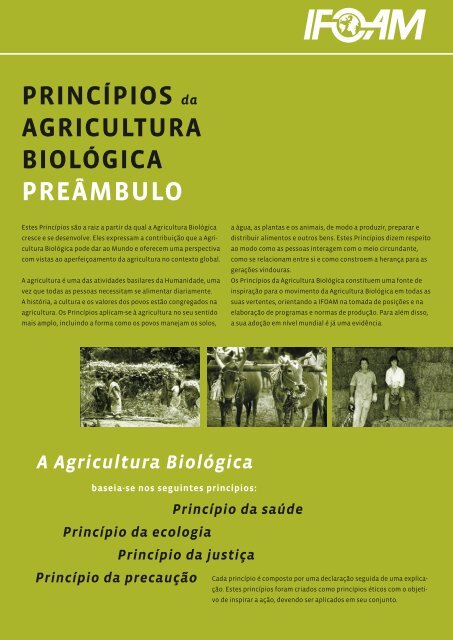 PRINCÍPIOS da AGRICULTURA BIOLÓGICA PREÂMBULO - ifoam