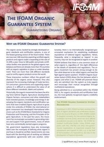 The IFOAM Organic Guarantee System