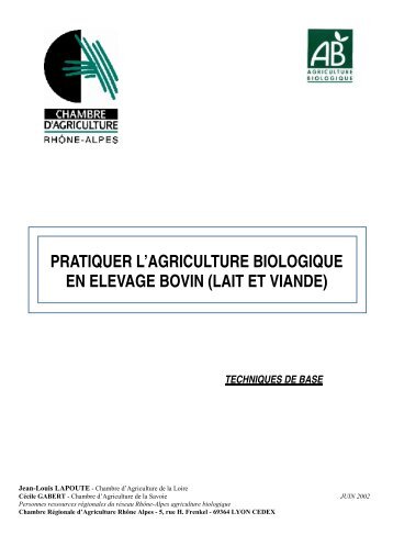 pratiquer l'agriculture biologique en elevage bovin (lait et ... - ifoam