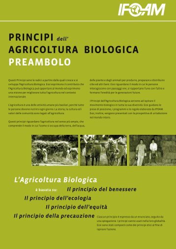 PRINCIPI dell' AGRICOLTURA BIOLOGICA PREAMBOLO - ifoam