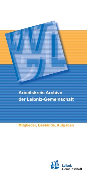 Broschüre Arbeitskreis Archive der Leibniz-Gemeinschaft