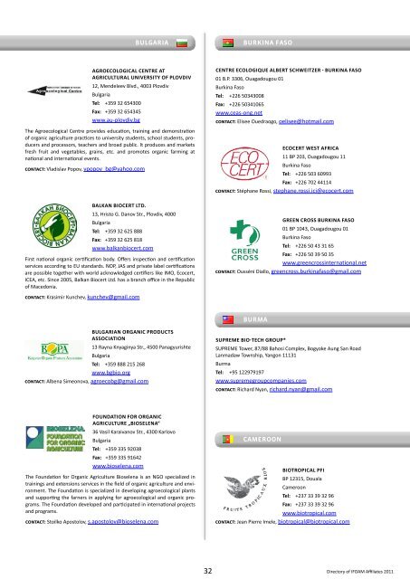 organic agriculture worldwide directory of ifoam Affiliates