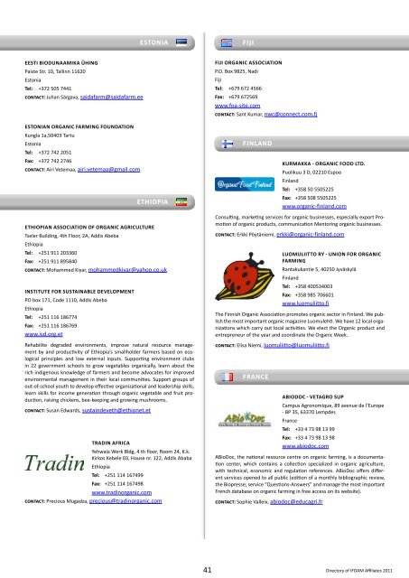 organic agriculture worldwide directory of ifoam Affiliates