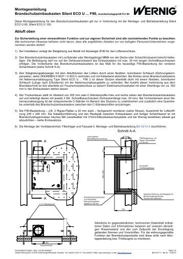 Montageanleitung Brandschutzeinbaukasten Silent ECO U ... - Wernig