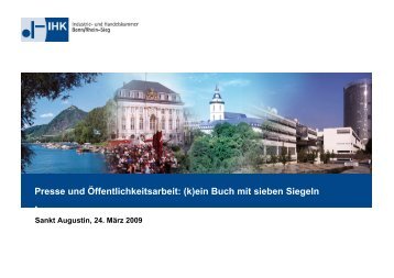 Presse und Öffentlichkeitsarbeit: (k) - IHK Bonn/Rhein-Sieg