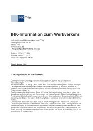 IHK-Information zum Werkverkehr - IHK Trier