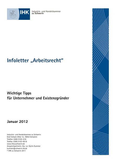 Infoletter „Arbeitsrecht“ - IHK Schwerin