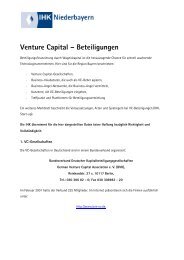 Venture Capital â Beteiligungen - IHK Niederbayern