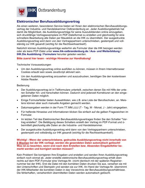 Ihk Regensburg Ausbildungsvertrag Download