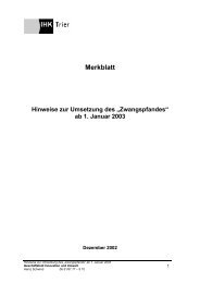 Merkblatt zur Umsetzung des Zwangspfandes - IHK Trier