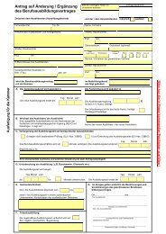 Antrag auf Änderung / Ergänzung des Berufsausbildungsvertrages