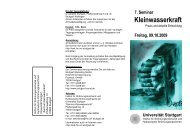 7. Seminar Kleinwasserkraft - Institut für Strömungsmechanik und ...