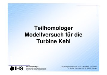 Teilhomologer Modellversuch für die Turbine Kehl - Institut für ...