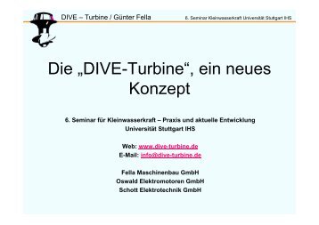 Die „DIVE-Turbine“, ein neues Konzept - Universität Stuttgart