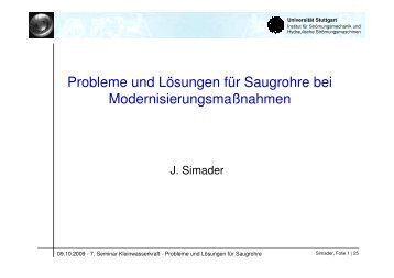 Probleme und Lösungen für Saugrohre - Institut für ...