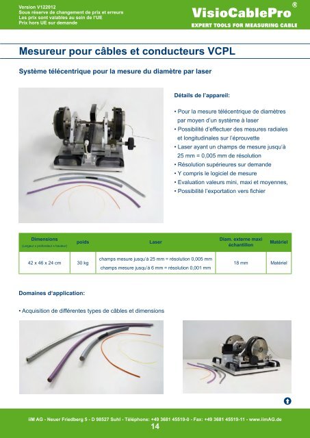 EXPERT TOOLS FOR MEASURING CABLES Version ... - iiM AG