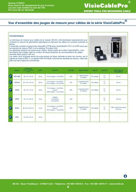 EXPERT TOOLS FOR MEASURING CABLES Version ... - iiM AG