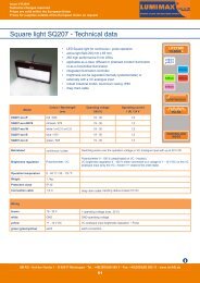 Square light SQ207 - Technical data - iiM AG