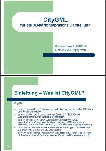 CityGML - Institut für Kartographie und Geoinformatik