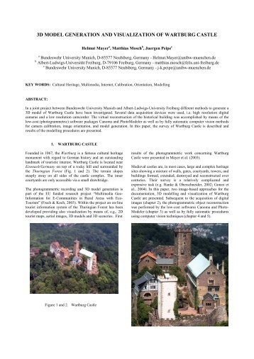 3d model generation and visualization of wartburg castle - ISPRS