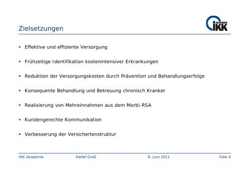 Innovationen im Versorgungsmanagement I - IKK Akademie