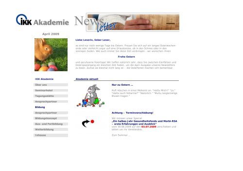 Newsletter April 2009 - IKK Akademie