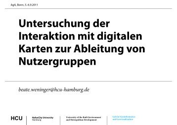 Untersuchung der Interaktion mit digitalen Karten zur Ableitung von ...