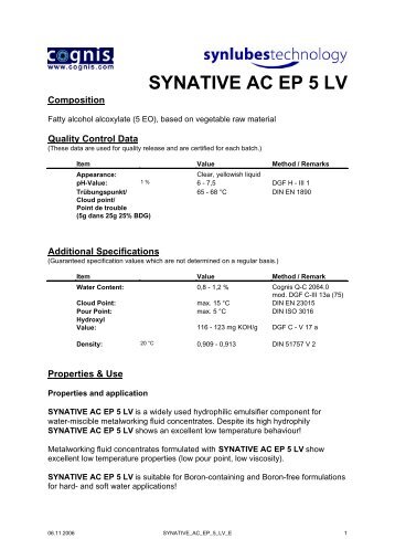 SYNATIVE AC EP 5 LV - Ilco Chemikalien GmbH