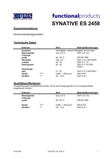 SYNATIVE ES 2458 - Ilco Chemikalien GmbH