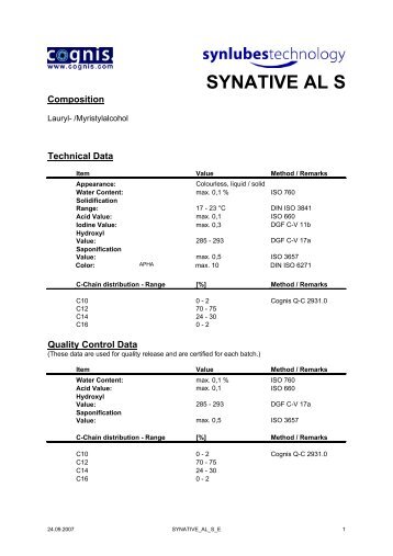 SYNATIVE AL S - Ilco Chemikalien GmbH