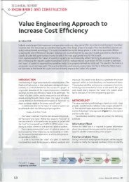 Value Engineering Approach to Increase Cost Efficiency