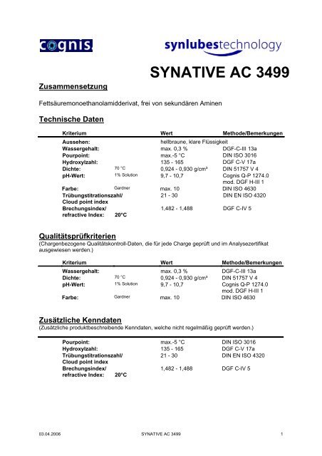SYNATIVE AC 3499 PDS.pdf - Ilco Chemikalien GmbH