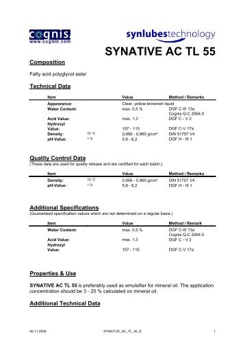 SYNATIVE AC TL 55 - Ilco Chemikalien GmbH