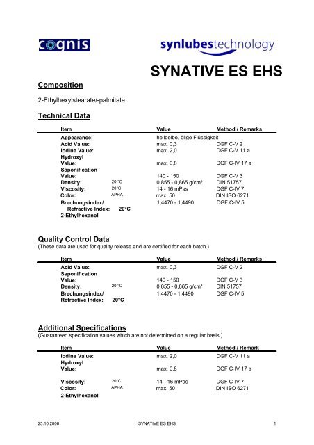 SYNATIVE ES EHS - Ilco Chemikalien GmbH