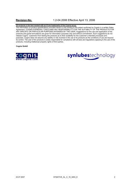 SYNATIVE AL C 16 GEG - Ilco Chemikalien GmbH