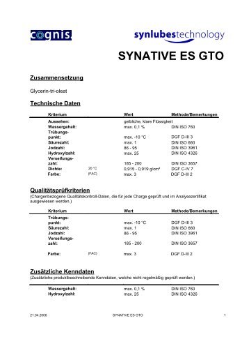 PDS Synative ES GTO.pdf -  Ilco Chemikalien GmbH