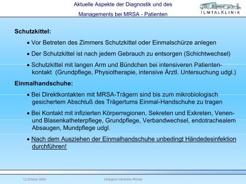 MRSA-Hygienemanagement - Ilmtalklinik Pfaffenhofen