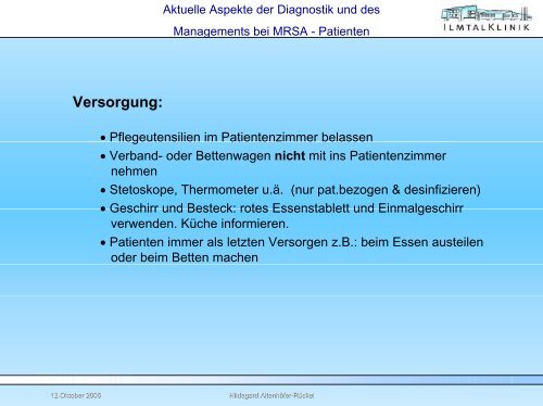 MRSA-Hygienemanagement - Ilmtalklinik Pfaffenhofen