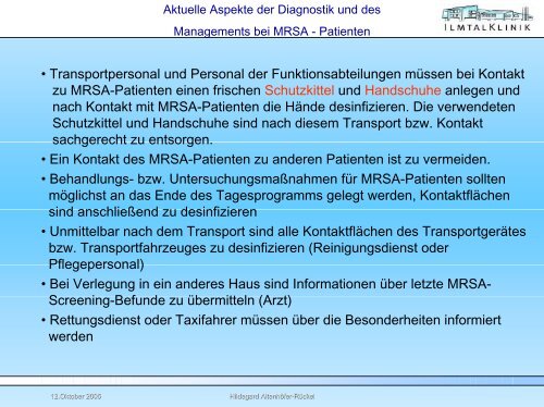 MRSA-Hygienemanagement - Ilmtalklinik Pfaffenhofen