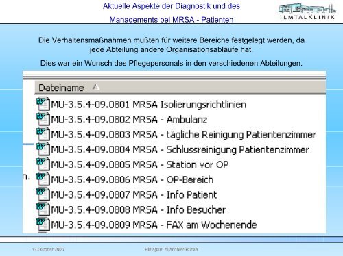 MRSA-Hygienemanagement - Ilmtalklinik Pfaffenhofen