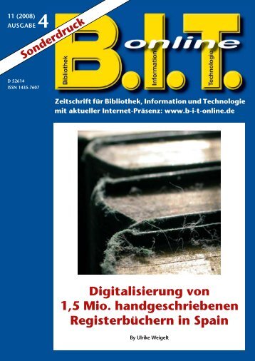 Digitalisierung von 1,5 Mio. handgeschriebenen ... - Imageware.de