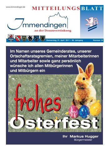 Mitteilungsblatt KW 16 - Immendingen