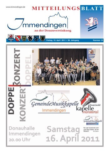 Mitteilungsblatt KW 15 - Immendingen