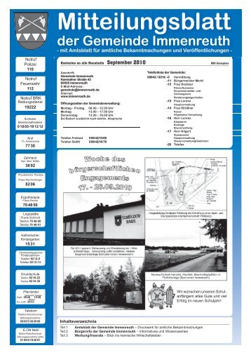 Mitteilungsblatt der Gemeinde Immenreuth