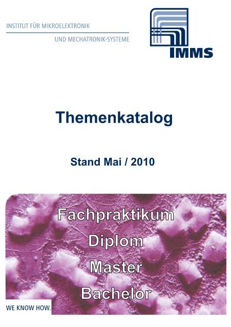 Fachpraktikum Diplom Master Bachelor - IMMS Institut für ...