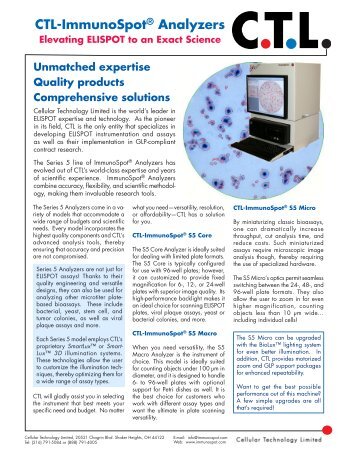 CTL-ImmunoSpot® Analyzers - Cellular Technology, Ltd