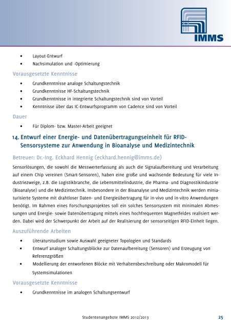 pdf-Katalog - IMMS Institut für Mikroelektronik